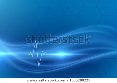 Сток-фото: Blue Healthcare Banner Design With Heartbeat Line