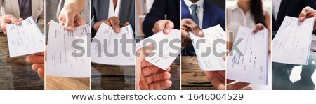 Stockfoto: Giving Salary Cheque Collage