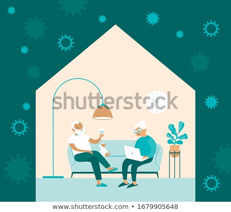 Self Isolation Stay At Home Concept People Sitting At Their Apartment And Chating With Loved Ones Zdjęcia stock © Zubada