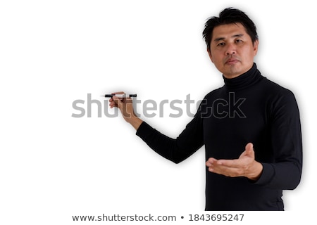 ストックフォト: Portrait Of Young Teacher Pointing On White Marker Board In Mode