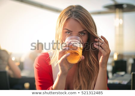 Stok fotoğraf: Woman Drinking Beer