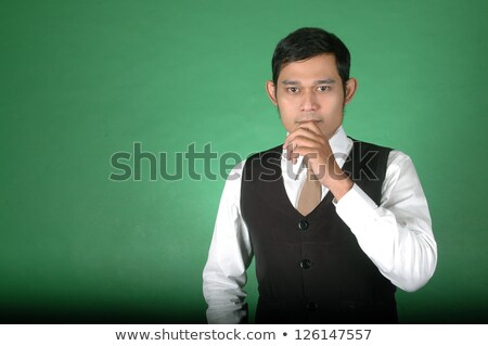 ストックフォト: Asian Young Man With Posture Was Thinking