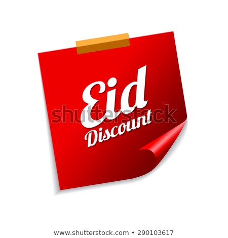 Foto stock: Eid Discount Red Sticky Notes Vector Icon Design