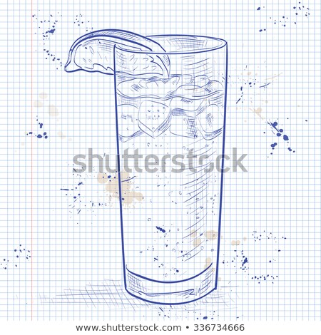 Stockfoto: Cocktail Dark N Stormy On A Notebook Page