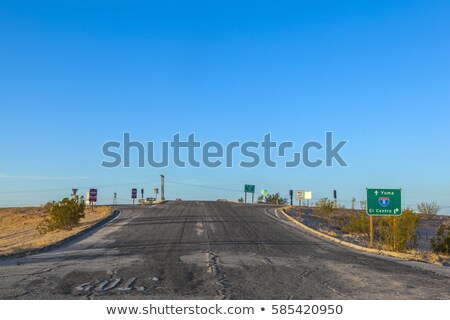Stockfoto: Crossing At Interstate 8 With Damaged Street