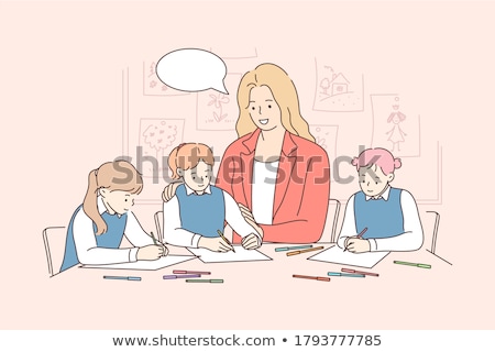 Stockfoto: Kid Girl Volunteer Speech Bubble