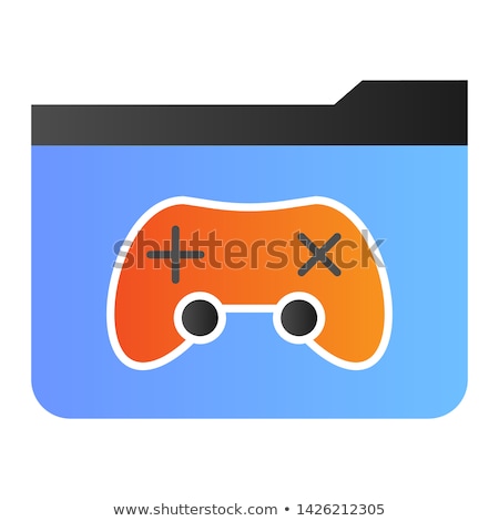 ストックフォト: Folder Icon With Play Sign In Trendy Flat Style Isolated On White Background For Your Web Site Desi