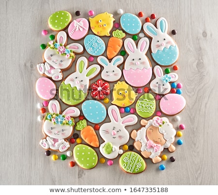 Stock foto: Easter Cookie In Shape Of Bunny And Sheep
