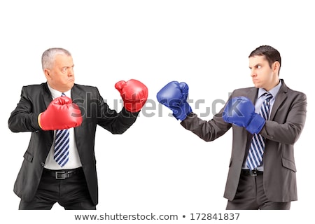 ストックフォト: Businessman Boxer Isolated On The White