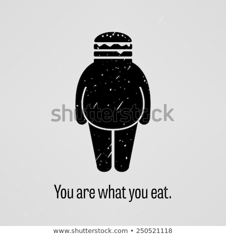 Man Big Tummy Junk Foods Illustration ストックフォト © Leremy