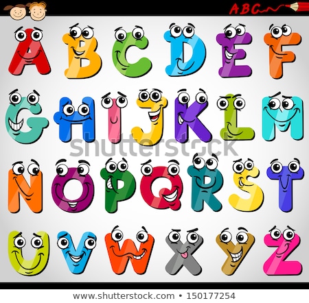 Stockfoto: Educational Cartoon Alphabet Set Coloring Book