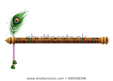Stockfoto: Abstract Indian Flute With Peacock Feather