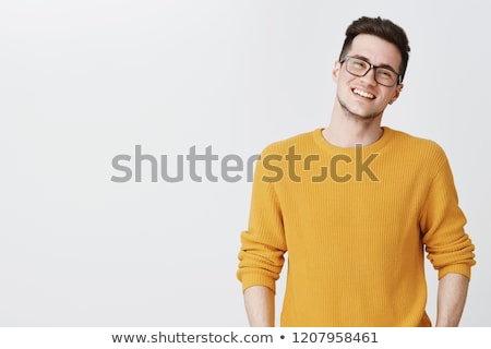 Stock foto: Sincere Smiling Caucasian Businessman Waist Up White Backgroun