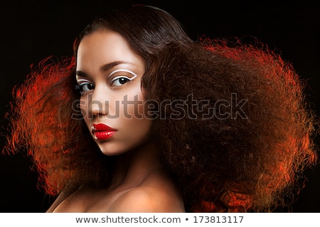 Stock photo: Closeup Portrait Of A Red Haired Female Model On Black Backgroun