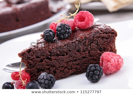 Stockfoto: Chocolate Pie And Berries Fruits