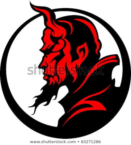 Devil Vector Profile With Horns Сток-фото © ChromaCo