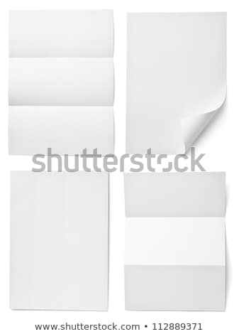 Foto stock: Collection Of Various Blank Folded Leaflet White Paper On White