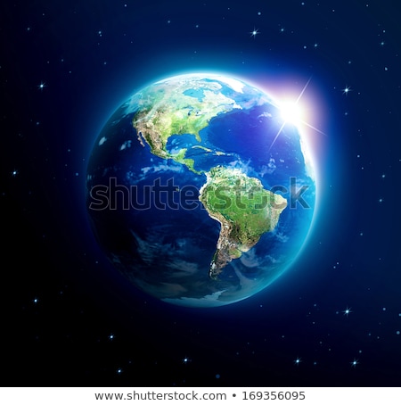 Stock foto: Sun Over South America On Planet Earth