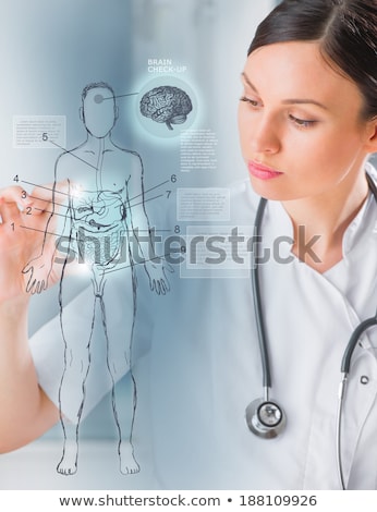 [[stock_photo]]: Medical Doctor Working Virtual Interface Examining Human Body