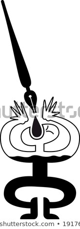 Weird Character Being Fed With Black Ink Сток-фото © zooco