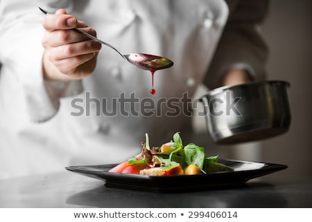 Stockfoto: Hef-kok · Met · Menu