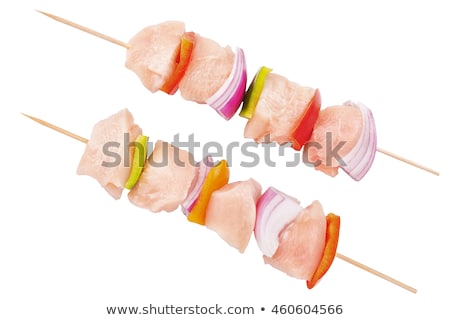 Stock fotó: Raw Chicken Shish Kebab