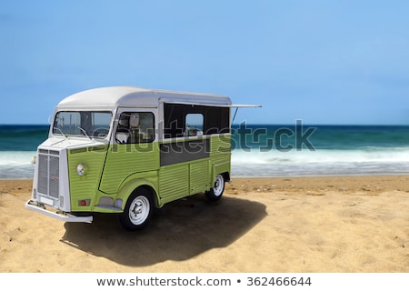 [[stock_photo]]: Food Truck Caravan On The Beach