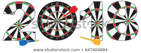 Stok fotoğraf: 2018 Numerals With Dartboards And Darts Illustration