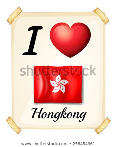 Stock fotó: Hongkong Flag On Square Paper