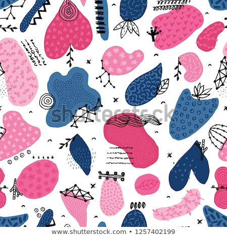 Foto stock: Vector Seamless Pattern With Hand Drawn Abstract Shapes Spotted And Textured Figures Unique Design