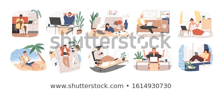 Stockfoto: Freelancers Collection Beach Vector Illustration