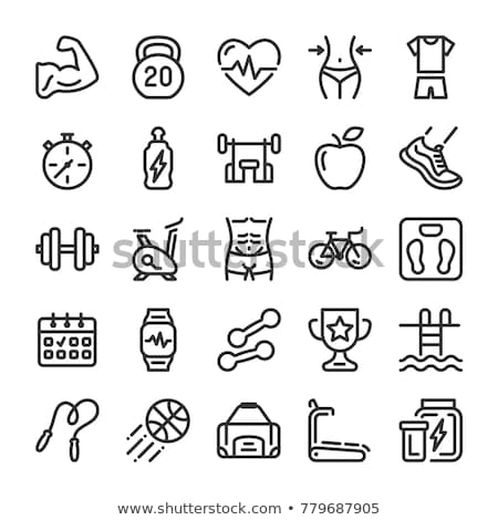 Foto d'archivio: Fitness And Healthy Lifestyle - Set Of Flat Design Style Icons