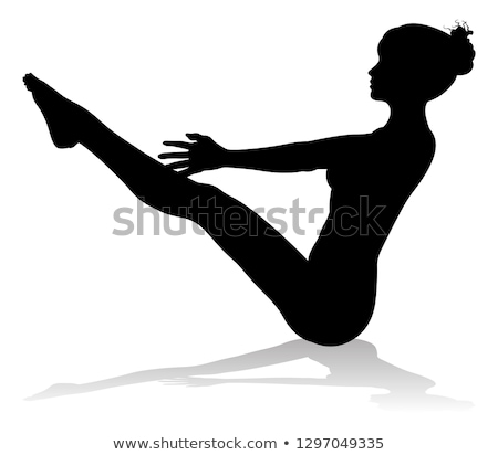 Stockfoto: Yoga Pilates Pose Woman Silhouette