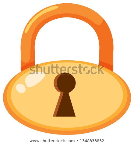 Foto d'archivio: Circular Golden Lock With Keyhole