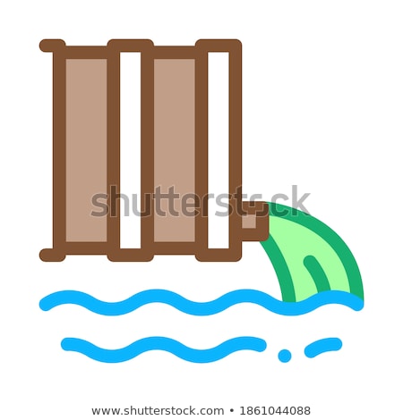 Foto stock: Spill Of Harmful Substances Into Water Icon Vector Outline Illustration