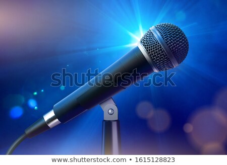 Stock fotó: Up Close Photo Of A Microphone Mounted On A Stand