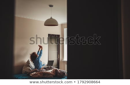 Stok fotoğraf: Lying Down Woman Wearing Underwear