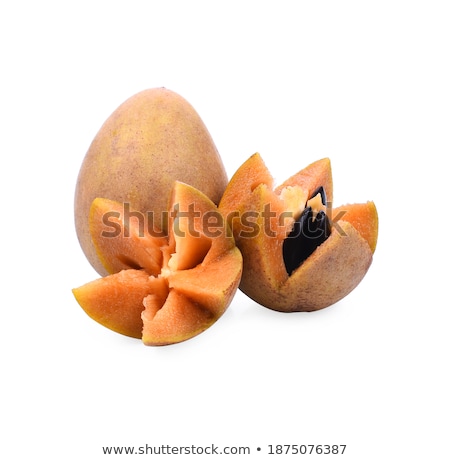 Stock photo: Sapodilla Cut Detail On White Background