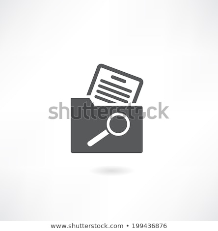 Foto d'archivio: Yellow Document Folder With Magnifier