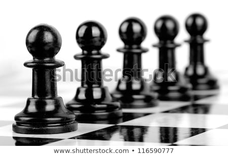 Foto stock: Row Of Black Pawns