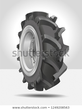 Сток-фото: Big Tyres For A Large Machine