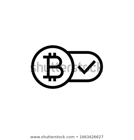Stok fotoğraf: Bitcoin Accepted Emblem Crypto Currencies Label And Concepts Digital Assets Logo Vintage Han Draw