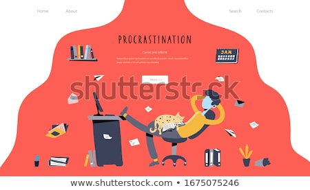 Stockfoto: Procrastination Concept Landing Page