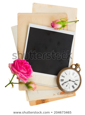 Stock photo: Pile Of Instant Photo With Roses