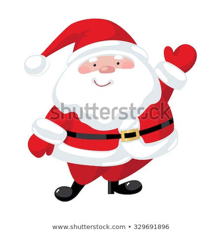 Stockfoto: Happy Simple Smiling Santa Claus Cartoon Character