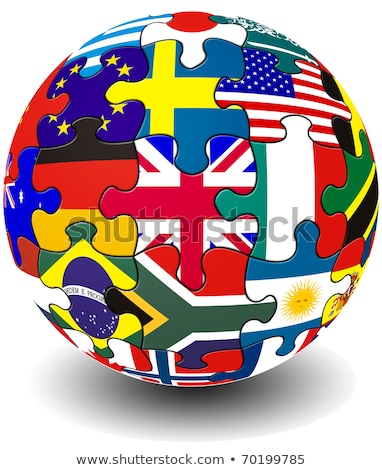 Foto stock: Australia And England Flags In Puzzle