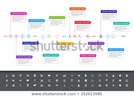 Foto stock: Modern Flat Timeline With Rainbow Colors And Set Of Icons