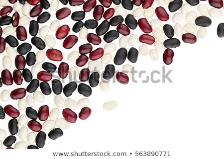 Foto stock: Border Of Mix Black Red White Kidney Beans Closeup With Copy Space On White Background