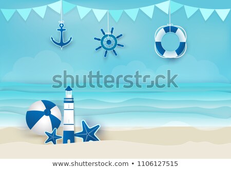 Summer Holiday Concept With Starfish And Toy Anchor Stock fotó © Kheat