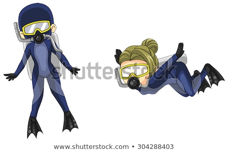 ストックフォト: Man And Woman In Scuba Diving Outfit